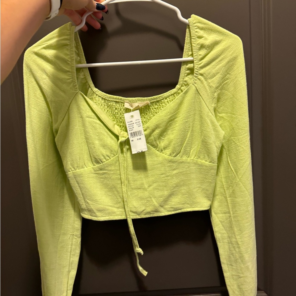 Lime Green Long Sleeve Women's Top